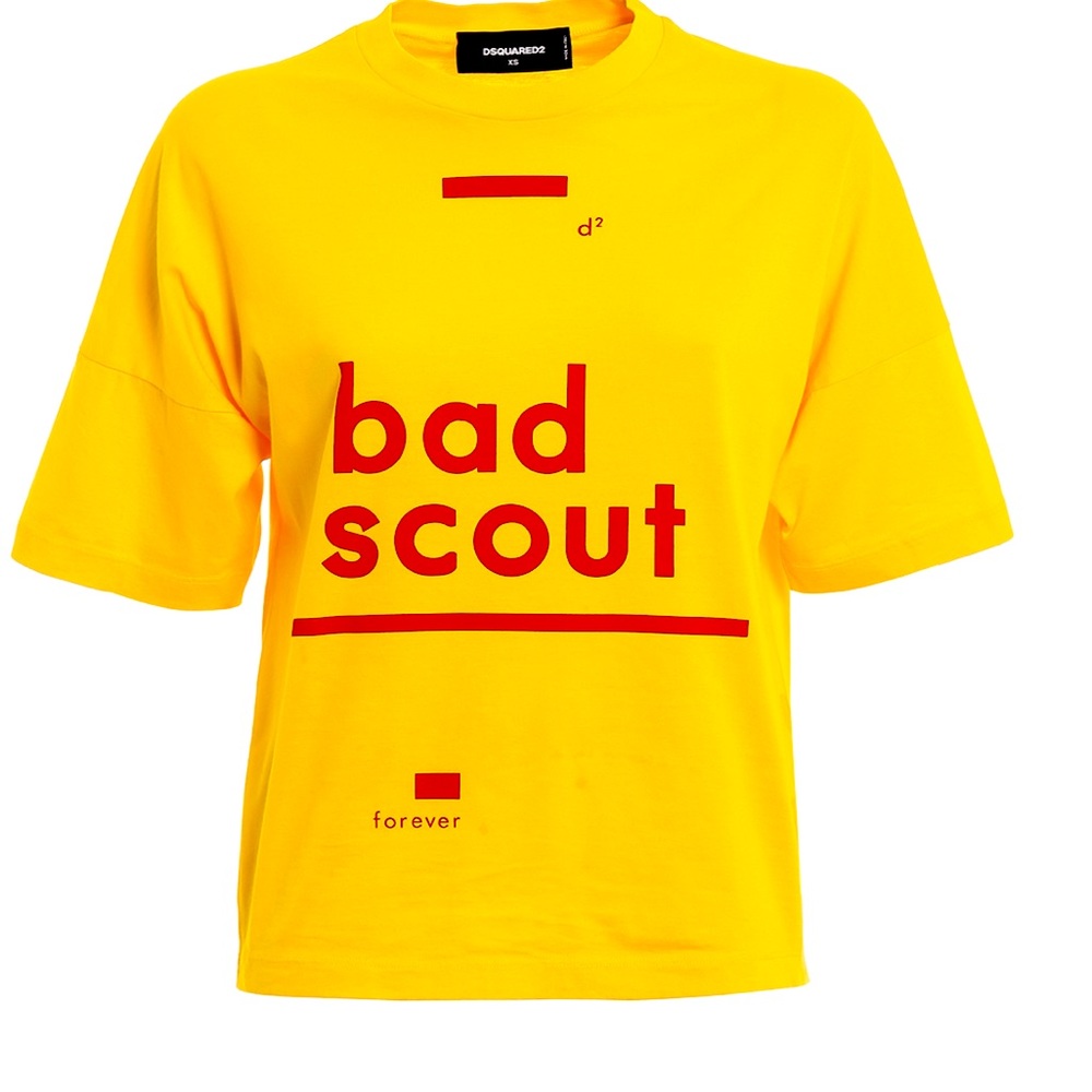 Dsquared2 Bad Scout t-shirt, Basic yellow, limited edition, Women’s size Medium